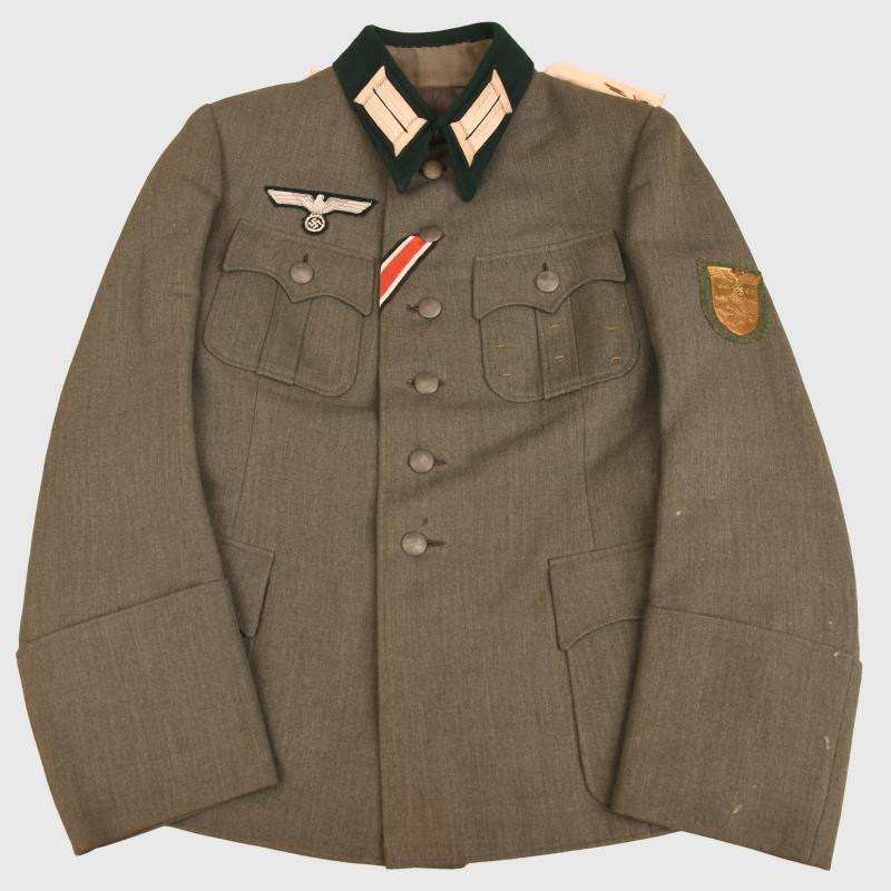 GERMAN WWII INFANTRY OBERLEUTNANT COMBAT TUNIC WITH KRIM SHIELD.