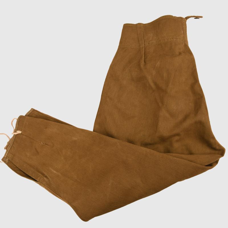 GERMAN WWII AFRIKAKORPS EARLY CORDUROY BREECHES.