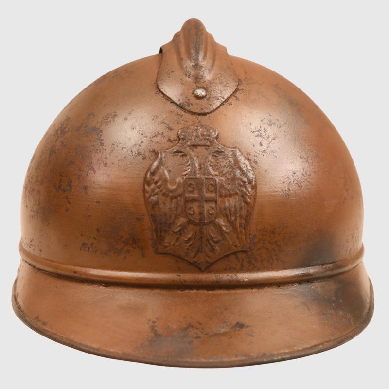 SERBIAN WWI COMBAT ADRIAN HELMET.
