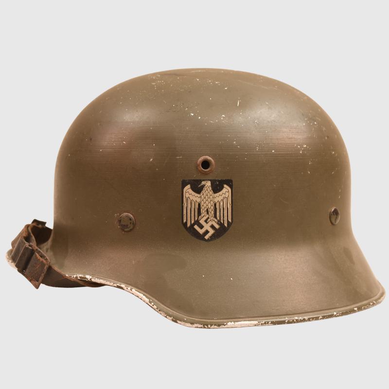 GERMAN WWII ARMY ALUMINIUM OFFICERS PARADE HELMET.