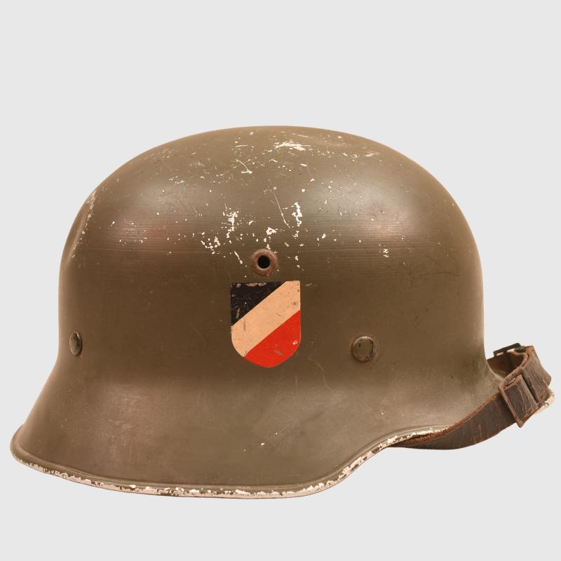GERMAN WWII ARMY ALUMINIUM OFFICERS PARADE HELMET.