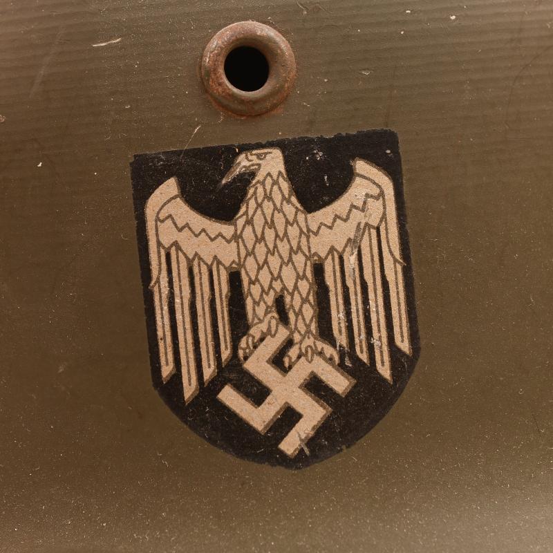 GERMAN WWII ARMY ALUMINIUM OFFICERS PARADE HELMET.