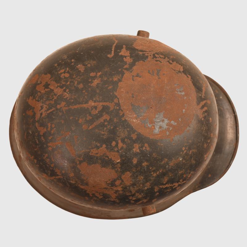 GERMAN WWII M16 DOUBLE DECAL POLICE HELMET.