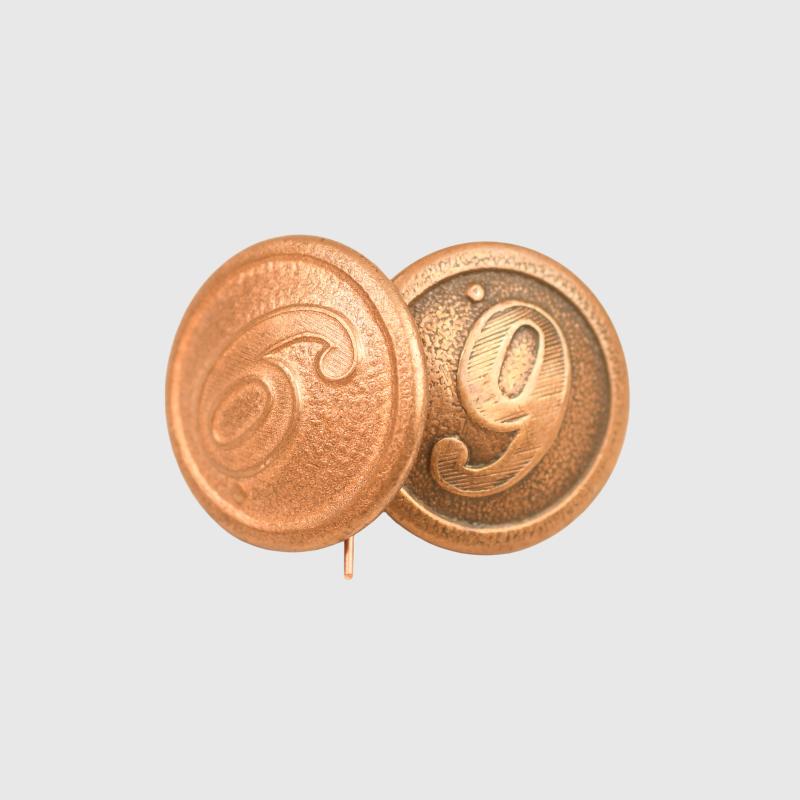 GERMAN WWI PRUSSIAN UNIFORM COMPANY NUMBER 6 SHOULDER BOARD BUTTONS.