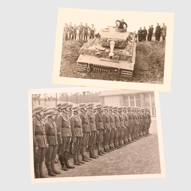 GERMAN WWII 30 PHOTOGRAPHS OF GERMAN ARMY, WAFFEN SS AND LUFTWAFFE TROOPS IN MAINLY COMBAT SITUATIONS.