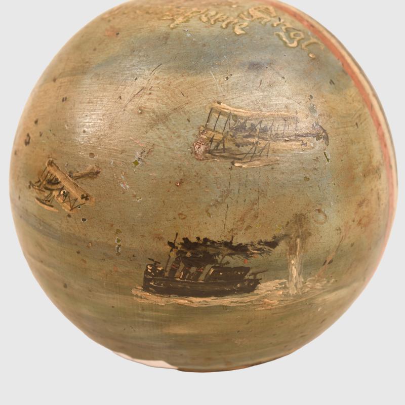 GERMAN WWI COMMEMORATIVE PAINTED GLASS BALL.