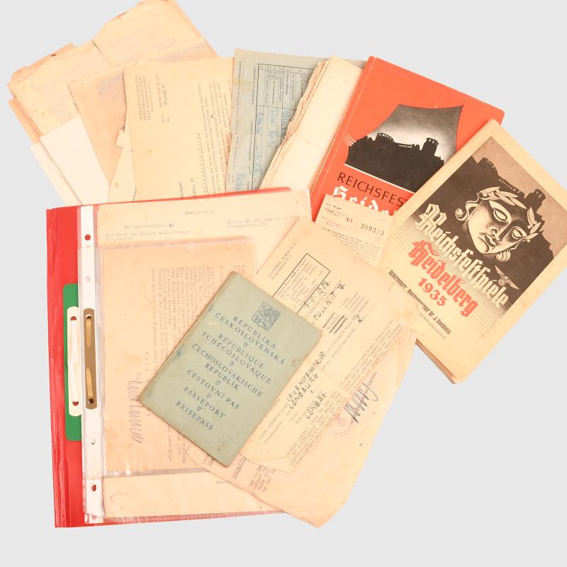 GERMAN WWII SS PAPERWORK GROUPING.