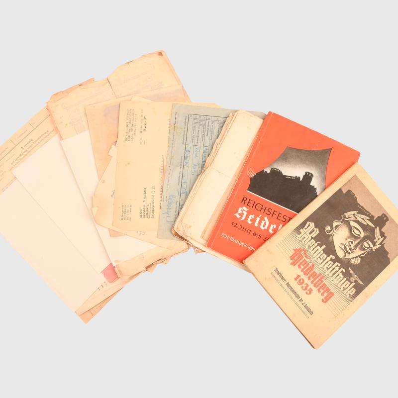 GERMAN WWII SS PAPERWORK GROUPING.
