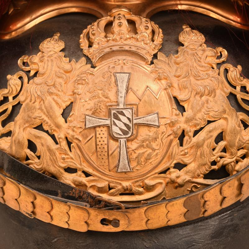 GERMAN WWI BAVARIAN FIELD ARTILLERY RESERVE OFFICERS PICKELHAUBE.