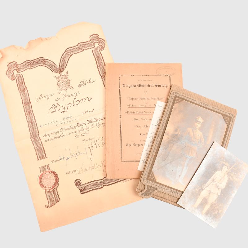 POLISH WWI DOCUMENT AND PHOTOGRAPH GROUPING.