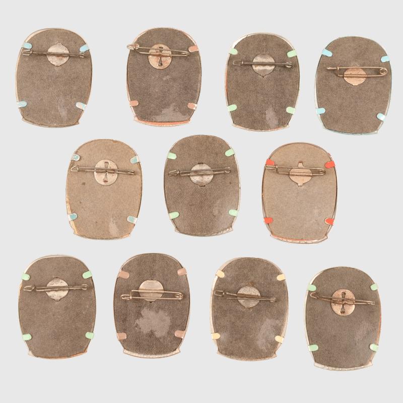 GERMAN WWII 10 EMBROIDERED WINTER HELP WORK BADGES.