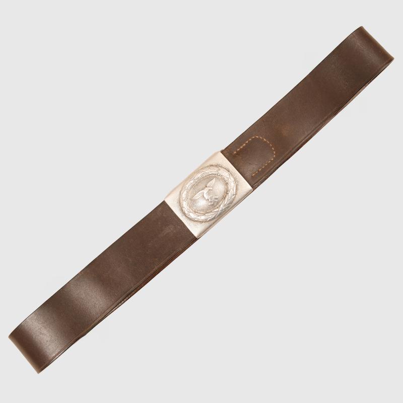 GERMAN WWII EARLY BROWN LEATHER LUFTWAFFE BELT AND BUCKLE