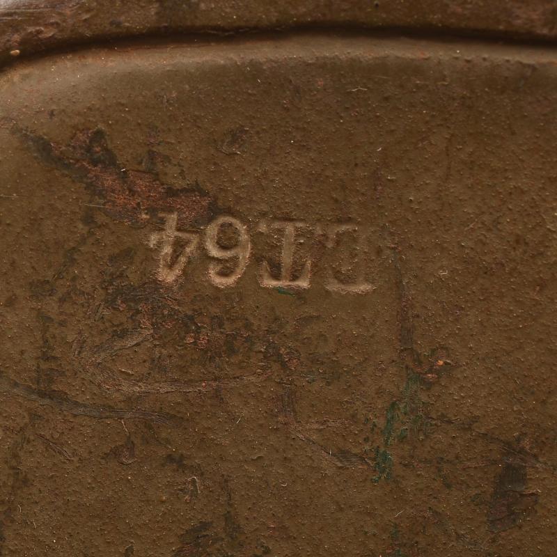 GERMAN WWI CAMOUFLAGE M.17 TRENCH HELMET.