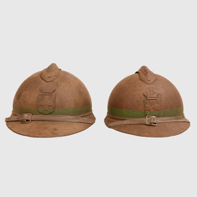GREEK WWI TWO VERY SCARCE HELMETS OF WWI.