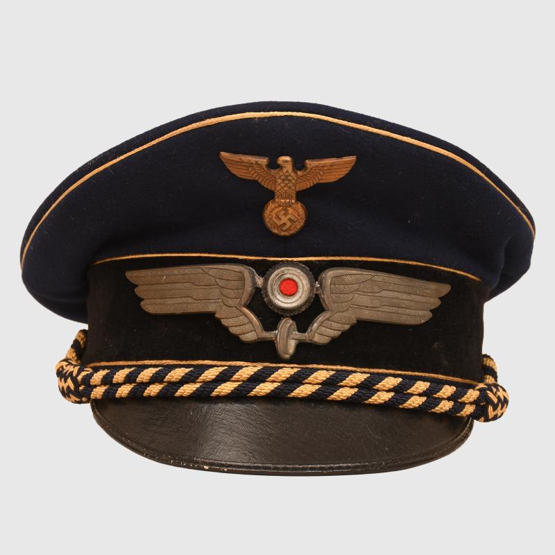 GERMAN WWII RAILWAY GENERAL’S VISOR CAP.