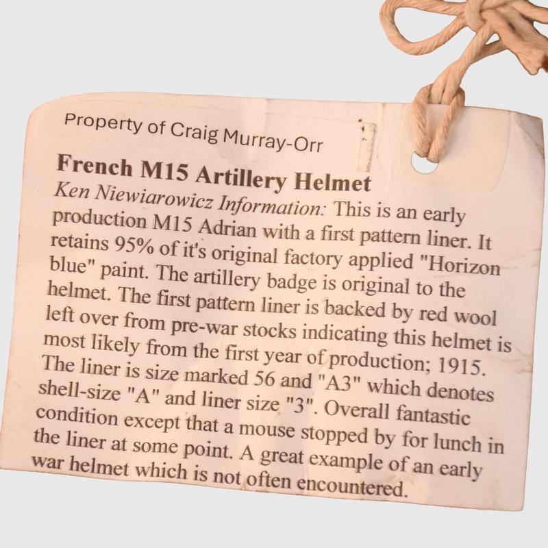 FRENCH WWI ARTILLERY ADRIAN HELMET.
