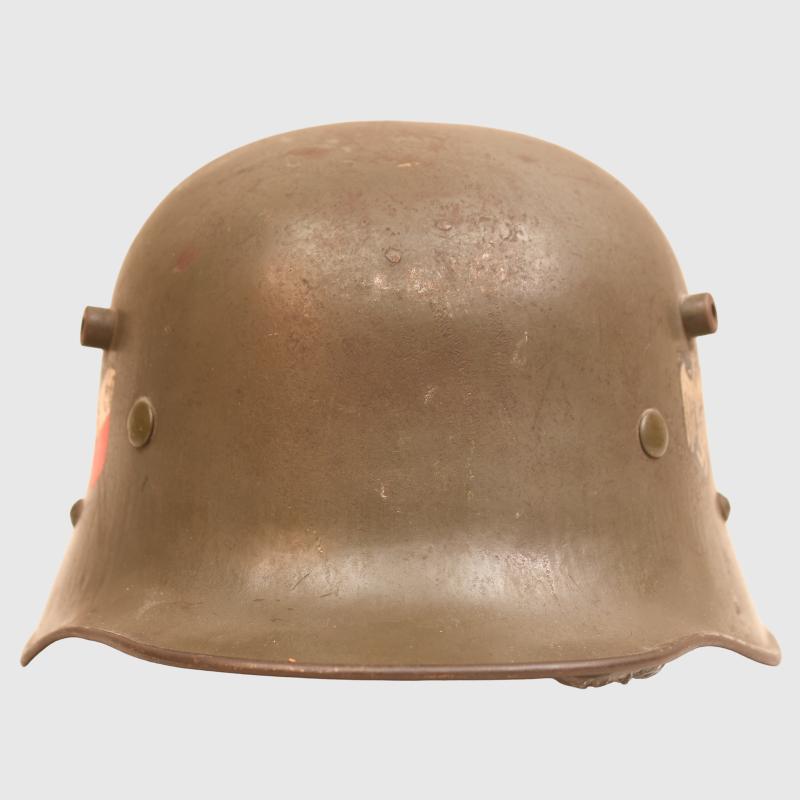GERMAN WWII M.16 DOUBLE DECAL AUSTRIAN TRANSITIONAL HELMET.