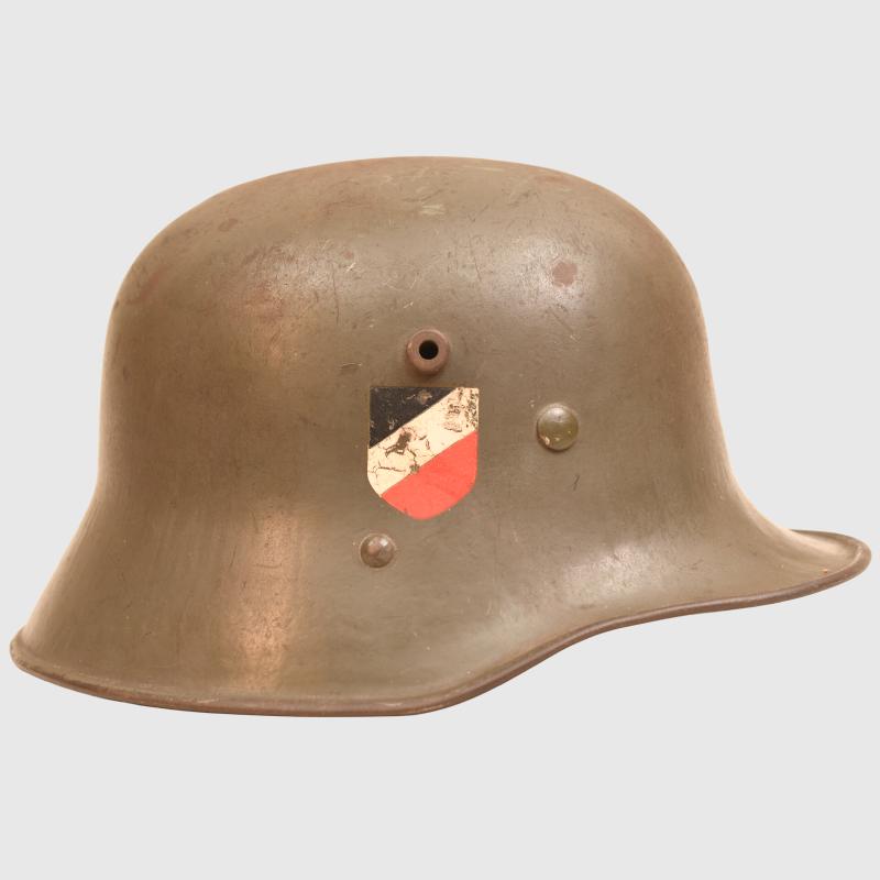 GERMAN WWII M.16 DOUBLE DECAL AUSTRIAN TRANSITIONAL HELMET.