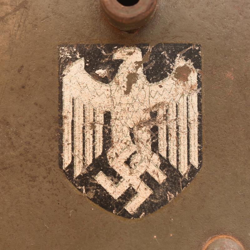 GERMAN WWII M.16 DOUBLE DECAL AUSTRIAN TRANSITIONAL HELMET.
