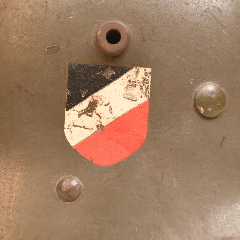 GERMAN WWII M.16 DOUBLE DECAL AUSTRIAN TRANSITIONAL HELMET.