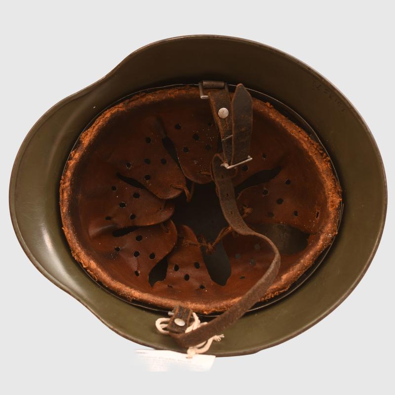 GERMAN WWII POLICE M.35 DOUBLE DECAL COMBAT HELMET.