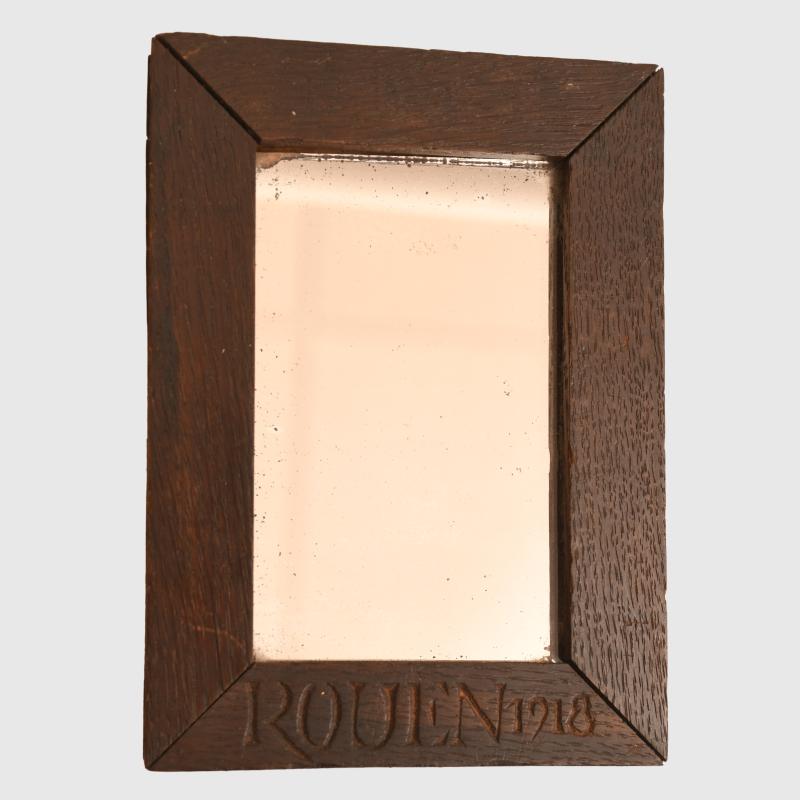 BRITISH WWI TRENCH SHAVING MIRROR.