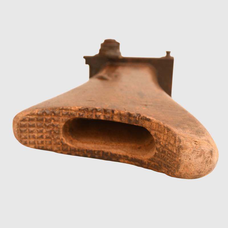 GERMAN WWI MG08/15 WOODEN STOCK AND METAL ATTACHMENT.