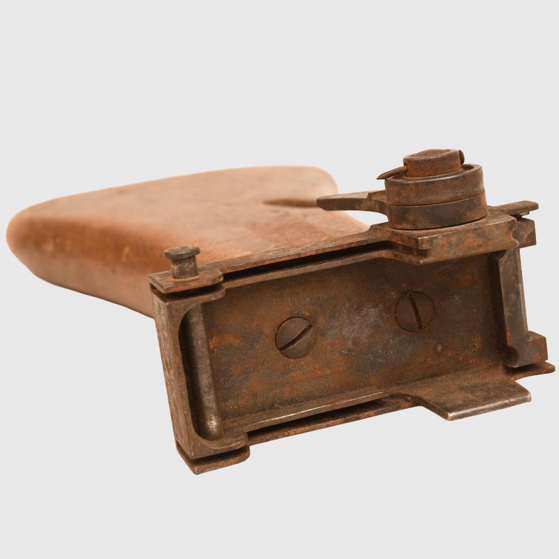 GERMAN WWI MG08/15 WOODEN STOCK AND METAL ATTACHMENT.