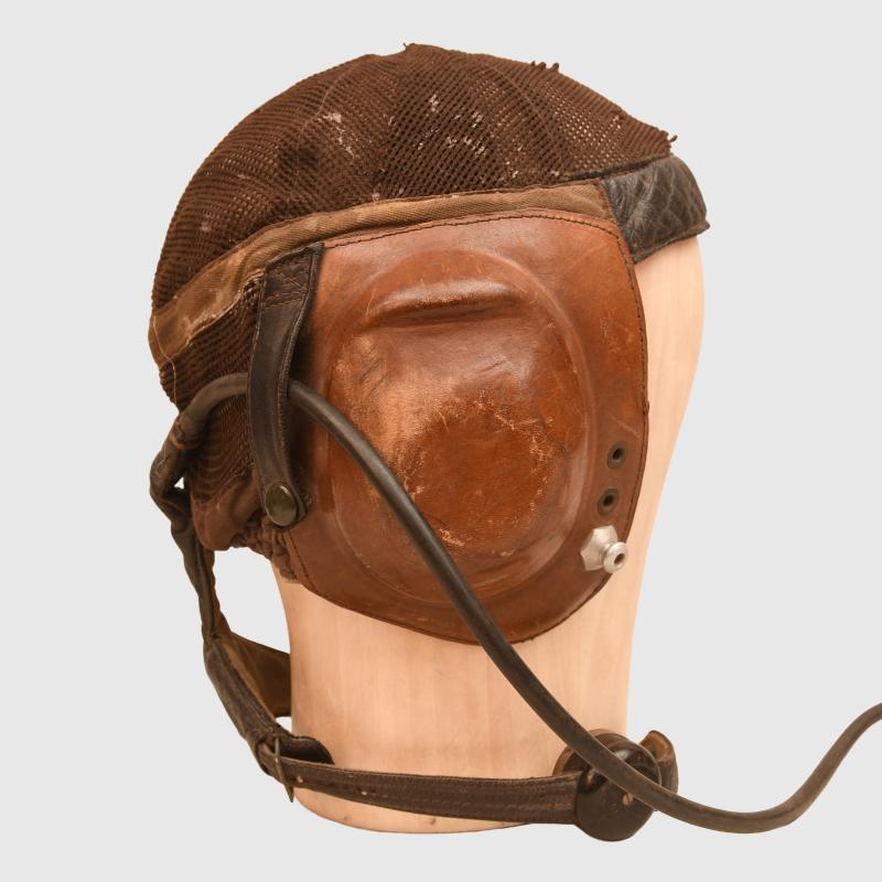 GERMAN WWII LUFTWAFFE SUMMER NETTING FLYING HELMET.