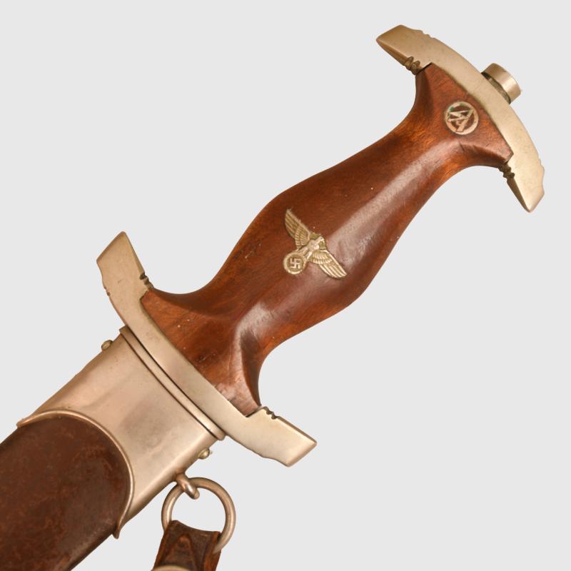 GERMAN WWII SA MANS DAGGER WITH ERASED ROHM INSCRIPTION.