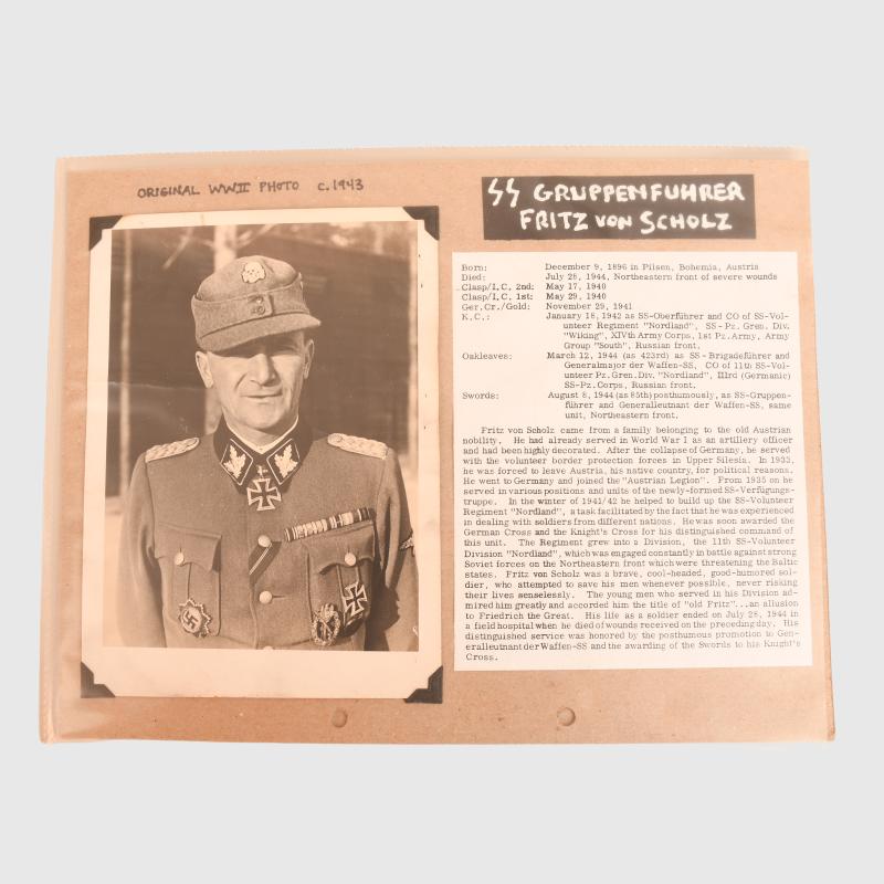 RECOMMENDATION LETTERS FOR THE OAKLEAVES FOR SS BRIGARDEFUHRER FRITZ VON SCHOLZ.