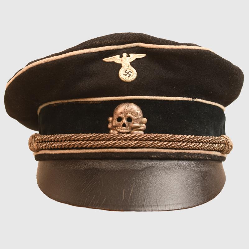 GERMAN WWII EARLY ALLGEMEINE SS OFFICERS CRUSHER CAP.