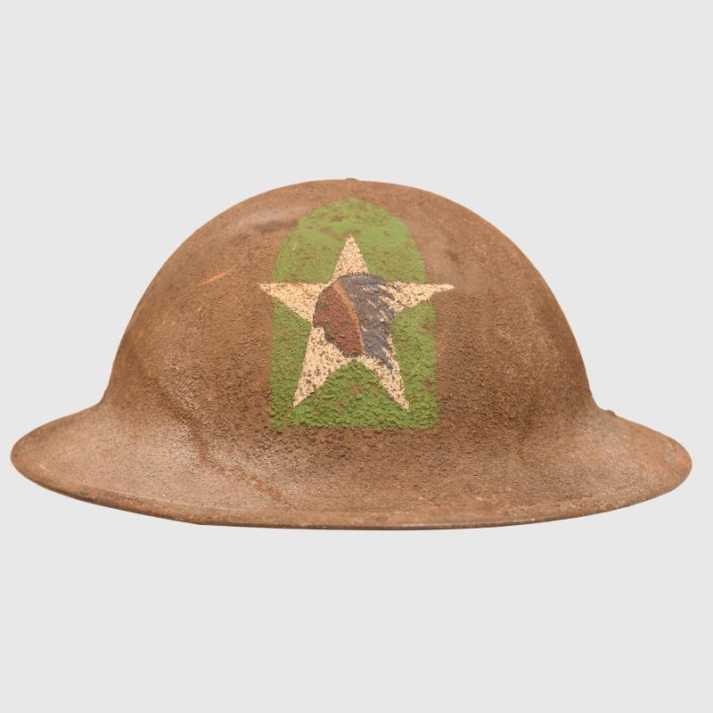 WWI US MARINE CORPS IDENTIFIED DIVISIONAL HELMET.