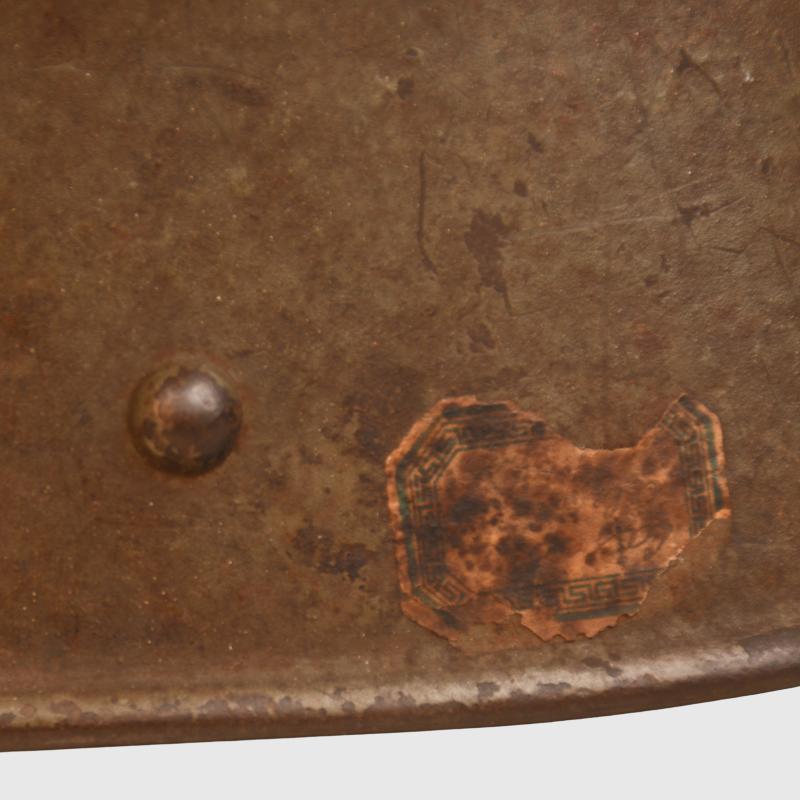 GERMAN WWI M.16 TRENCH HELMET WITH LINER AND ORIGINAL CHINSTRAP.