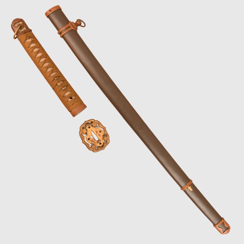 JAPANESE WWII MILITARY KATANA SWORD FITTINGS.