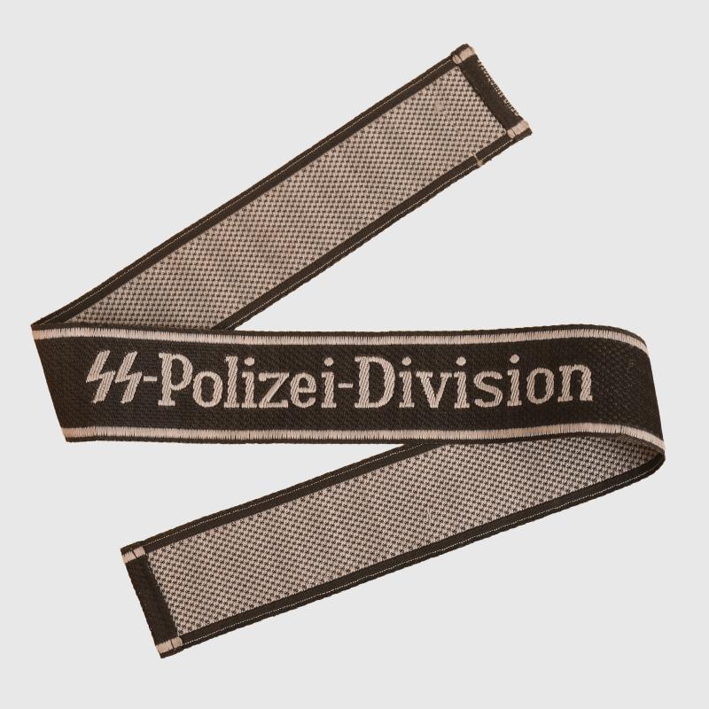 GERMAN WWII SS POLICE DIVISION BEVO WOVEN CUFF TITLE.