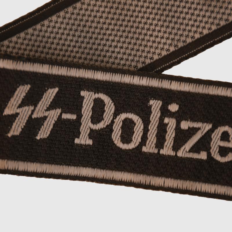 GERMAN WWII SS POLICE DIVISION BEVO WOVEN CUFF TITLE.