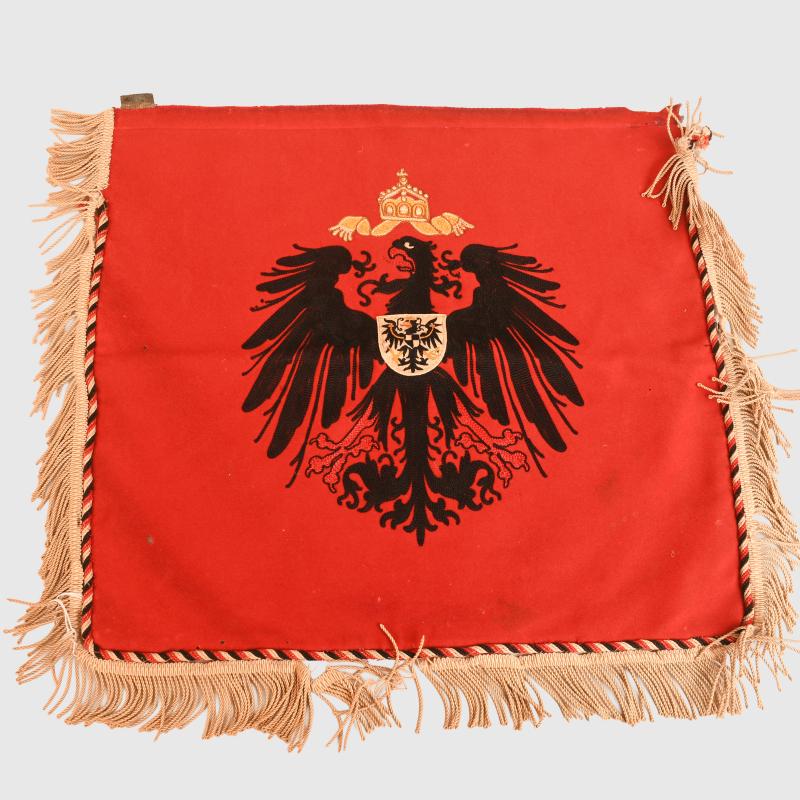 GERMAN WWI IMPERIAL GERMAN 13TH REGIMENT OF UHLANS TRUMPET BANNER.
