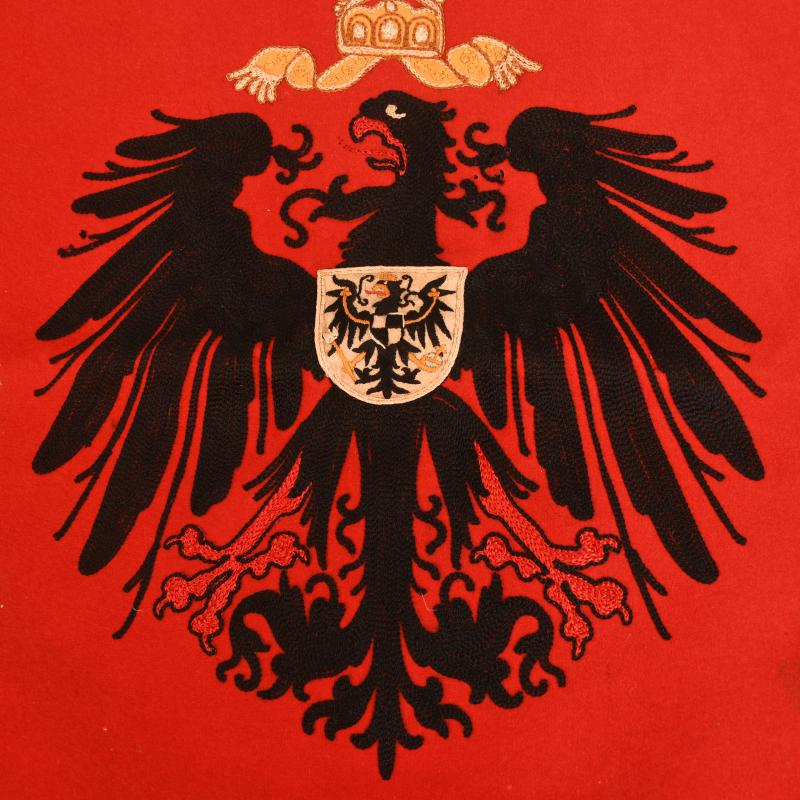 GERMAN WWI IMPERIAL GERMAN 13TH REGIMENT OF UHLANS TRUMPET BANNER.